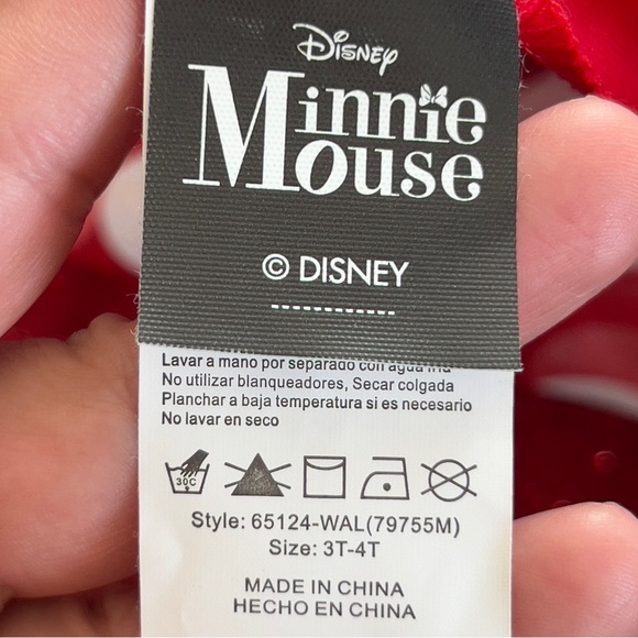 Disney Minnie Mouse polka dot red dress Sz 3T-4T - Picture 3 of 6
